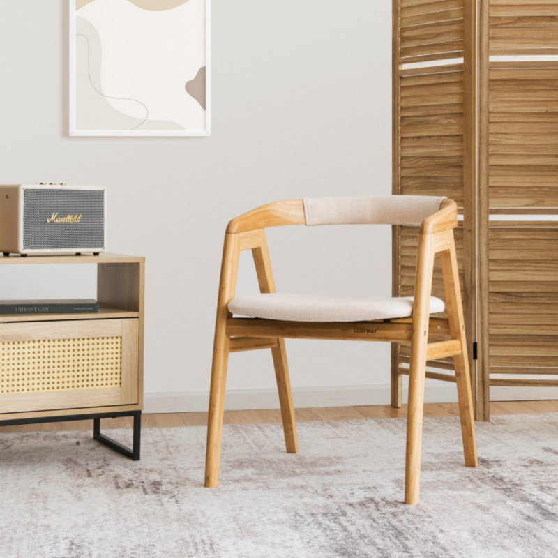 Chaise rembourrée en bambou à dossier courbé