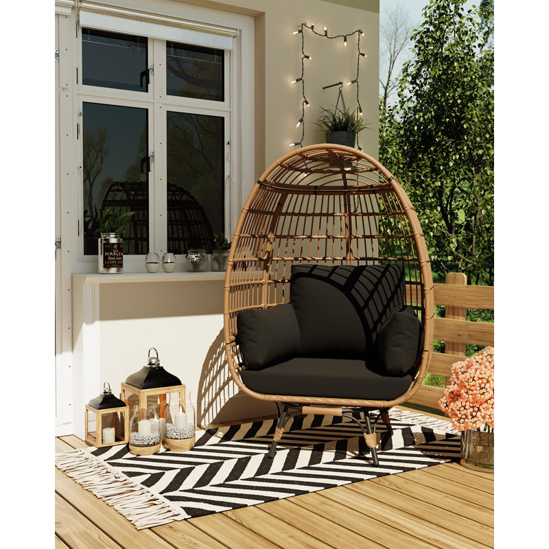 Patio Dining Side Chair, Black