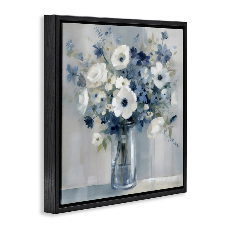 Cadre flottant Peaceful Bouquet, design Creative Studio, Cadre flottant noir de jais, H 18 po x l 18 po
