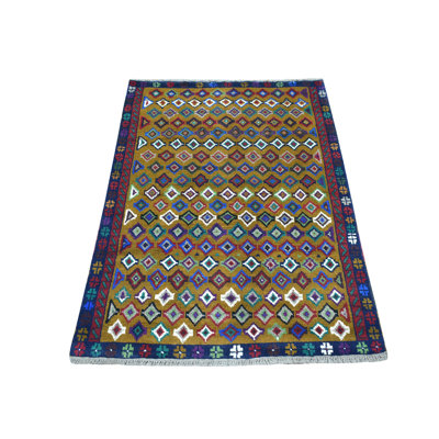 Tapis à main one-of-kind-noué la 2010 baluch brun 3 pi 3 po x 4 pi zone 8 po Viola
