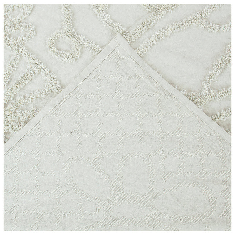 Trevor Chenille Bedspread Set King Size, 100% Cotton Medallion Coverlet Set with 2 Standard Shams, Traditional Textured Heirloom Bedding, Soft Breathable All-Season Comfort, OEKO-TEX Certified, Ivory