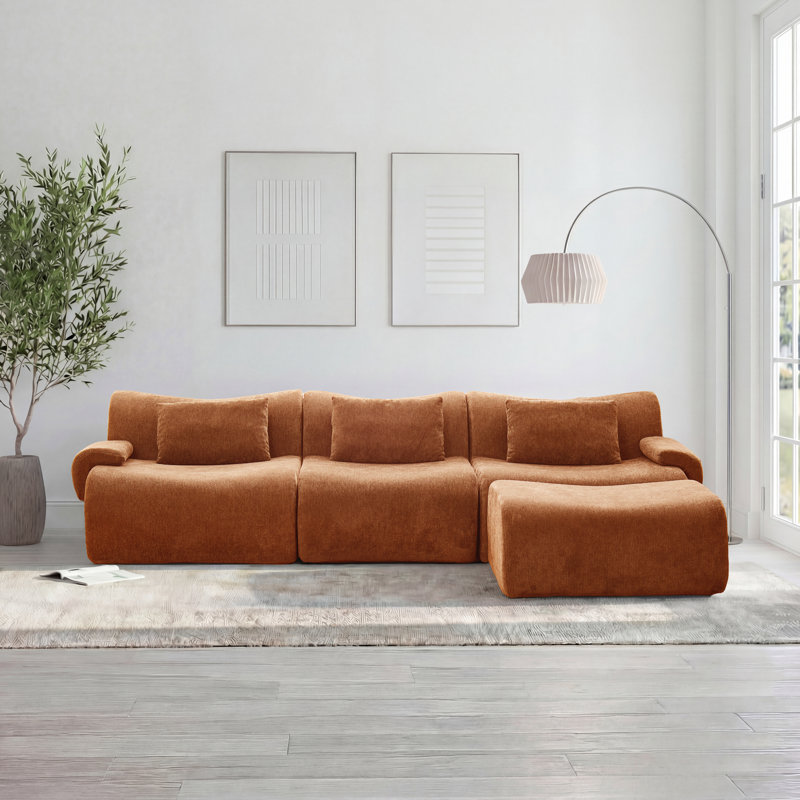Repose-pieds Chester de 35,4 po Chester, Orange