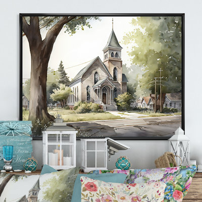 «Monochome Yellow and Gray Farm III - Barn Farm Ranch», art mural encadré