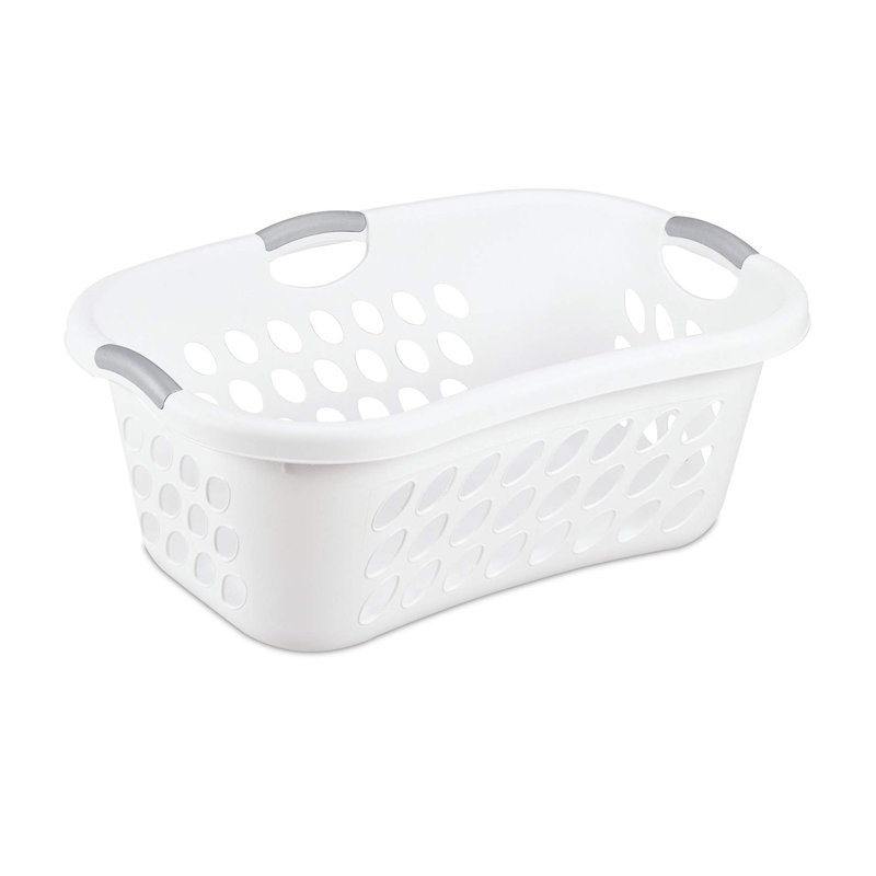 Storage Laundry Basket, 10" H x 18.13" W x 26.38" D, White