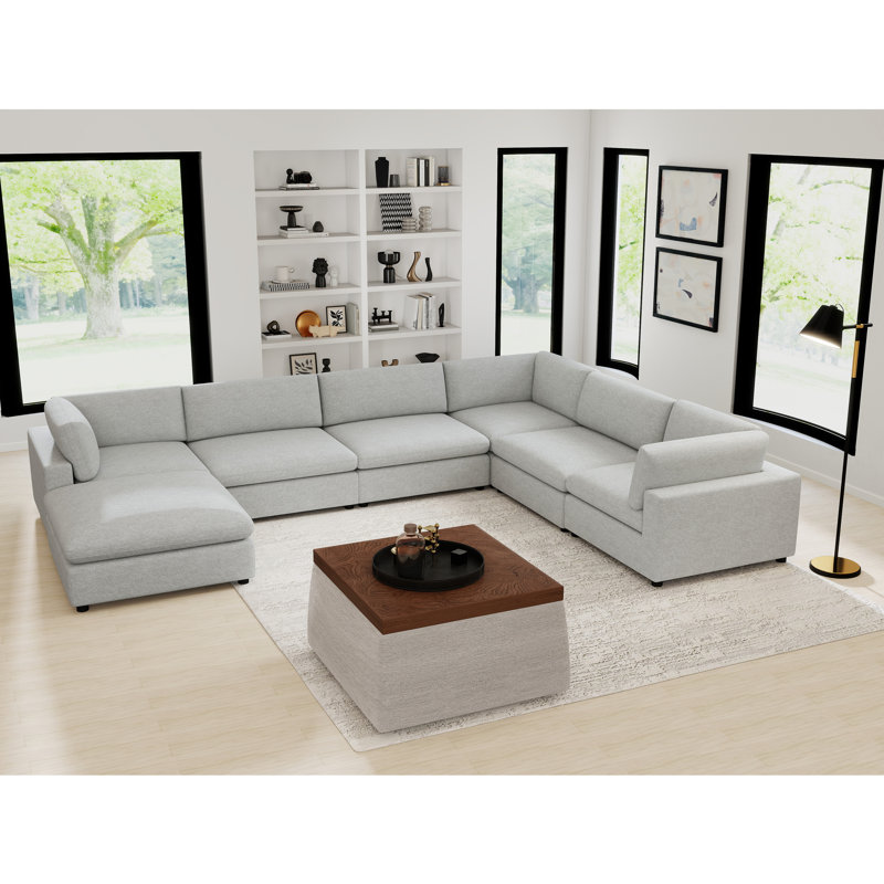Canapé modulaire avec repose-pieds 7 pièces Minimalist