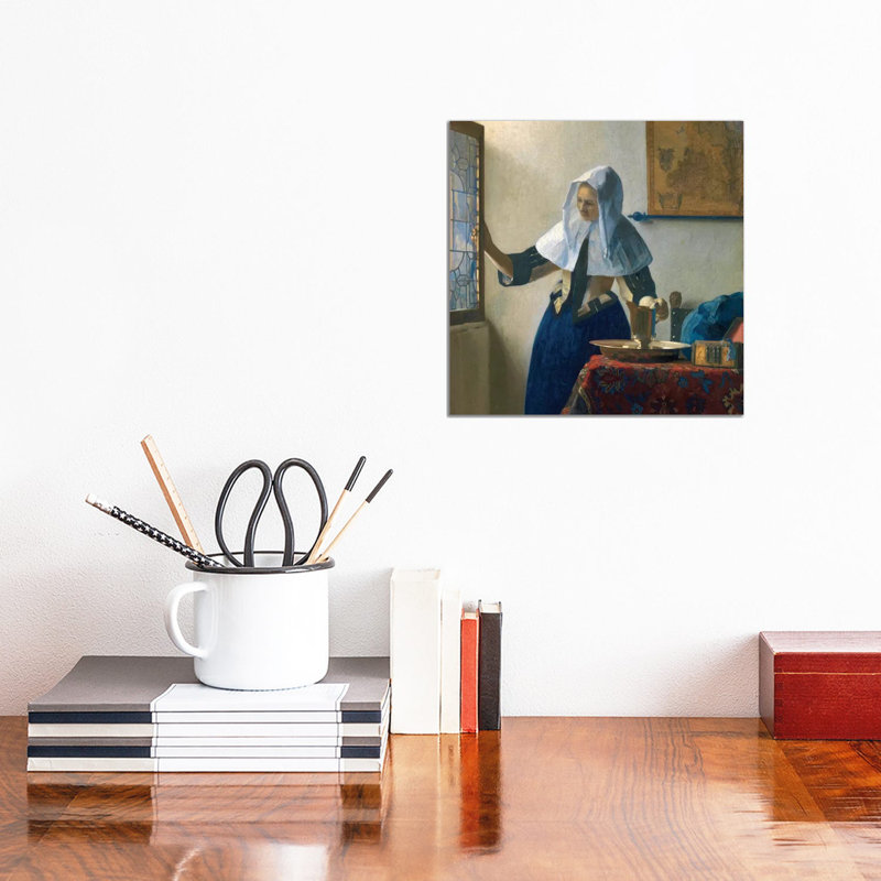 Young Woman With A Water Jug, C.1662 by Johannes Vermeer - Wrapped Canvas Painting, 30.48cm H x 30.48cm W x 1.91cm D