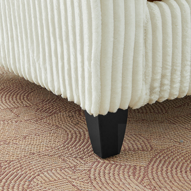 Chaise d'appoint avec accoudoirs et coussin moelleux, Beige