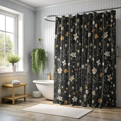 Rideau de douche Black Daisy - Premium