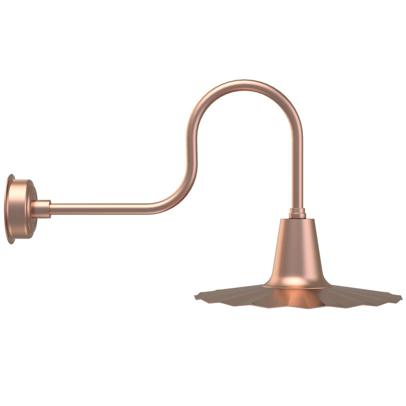 Luminaire de grange d’extérieur à del Iris, H 7,5 po x l 20 po x P 20 po, Cuivre uni