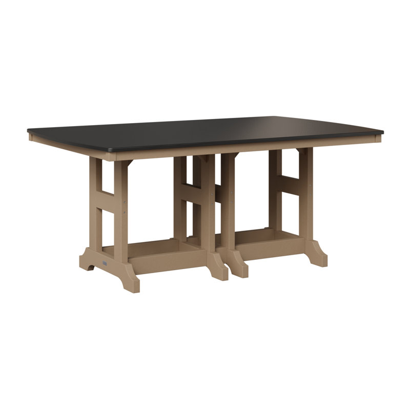Table de salle à manger rectangulaire Berlin Garden, Bois vieilli, H 30,87 po x l 72 po x P 44 po, Noir martelé