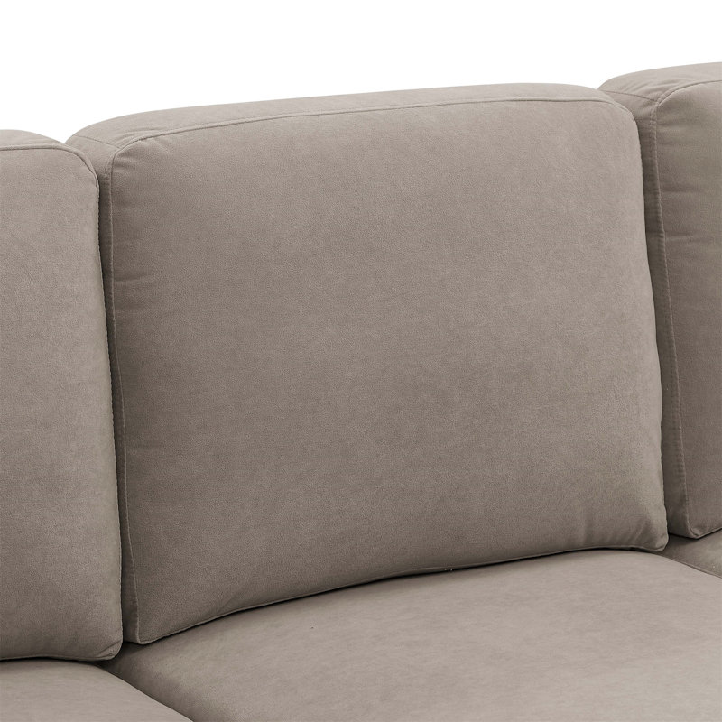 Canapé modulaire en U rembourré de polyester avec pieds en métal