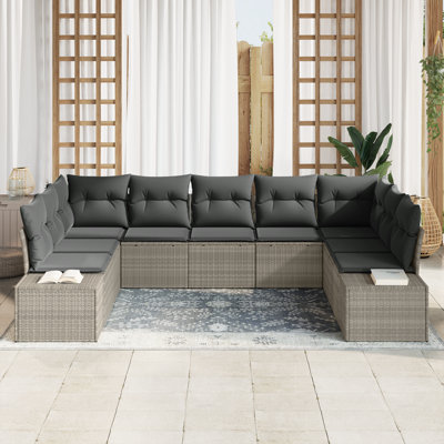 289cm Wide Patio Sofa with Cushions