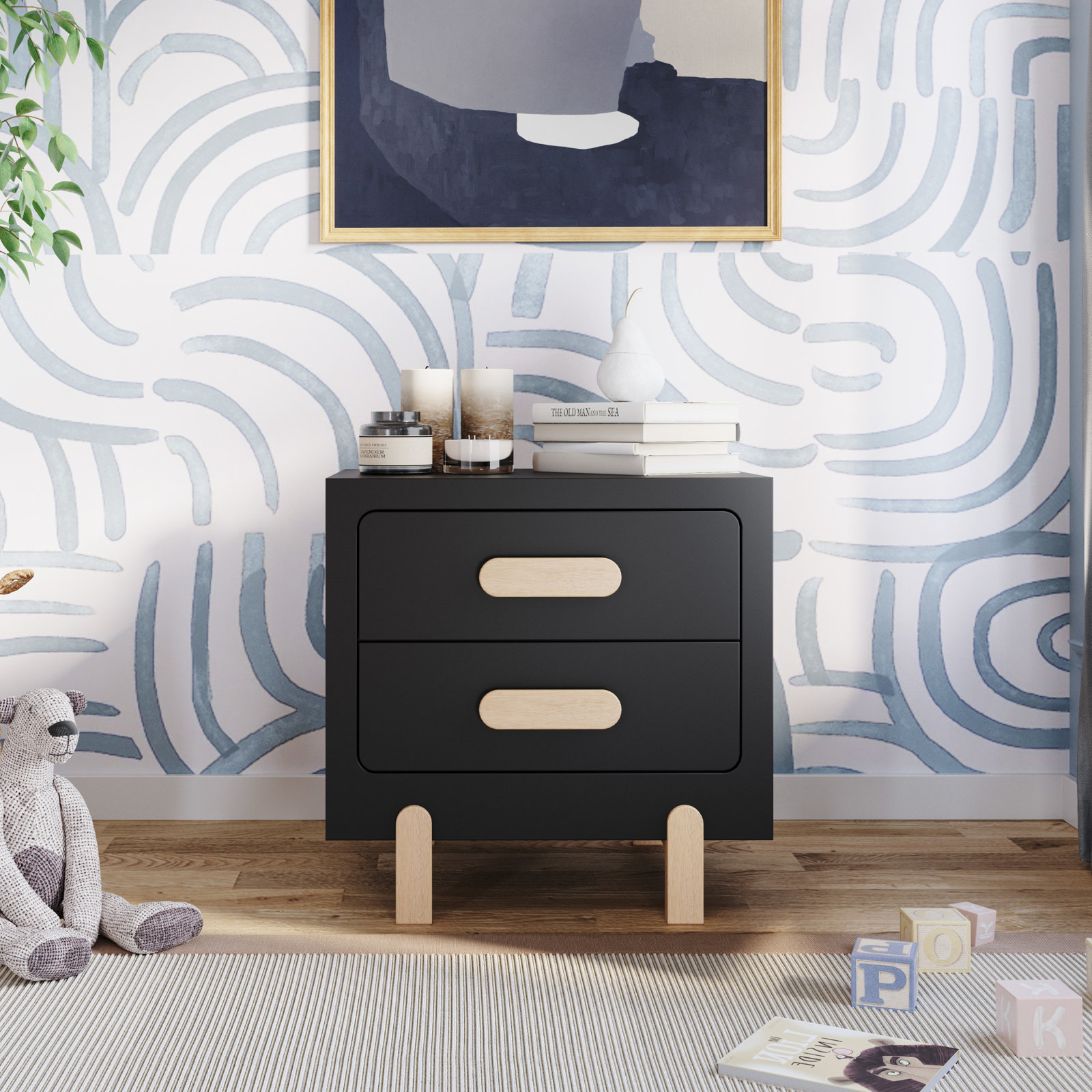 Park Heights 2 - Drawer Nightstand, Black