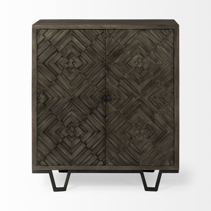 Armoire décorative à deux portes en bois massif Maroma
