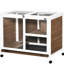 Petite cage à roulettes avec roulettes, bureau et table d'appoint