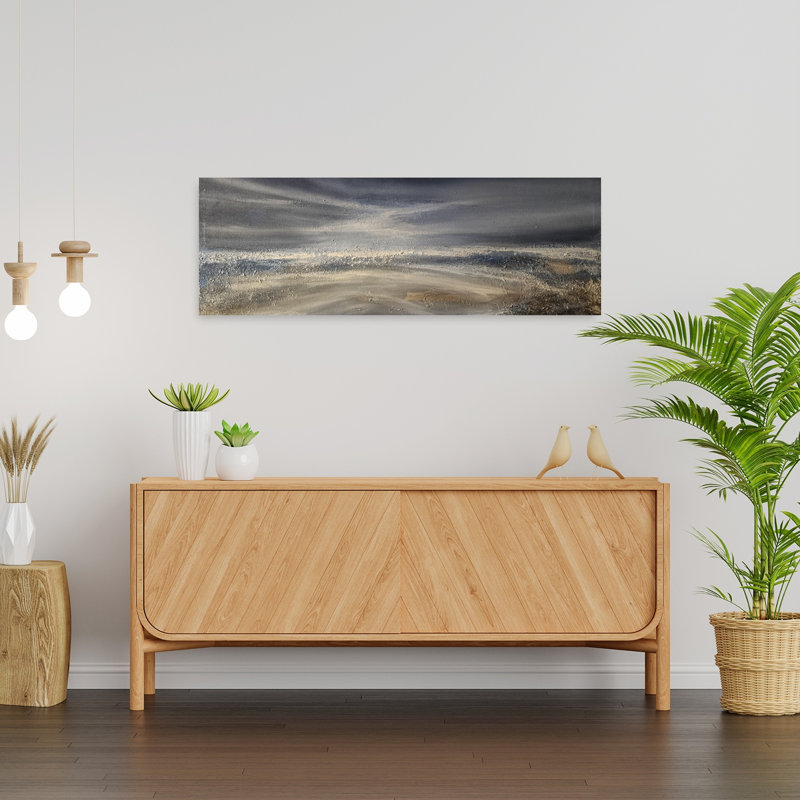 Art mural abstrait contemporain Moody, H 12 po x l 36 po