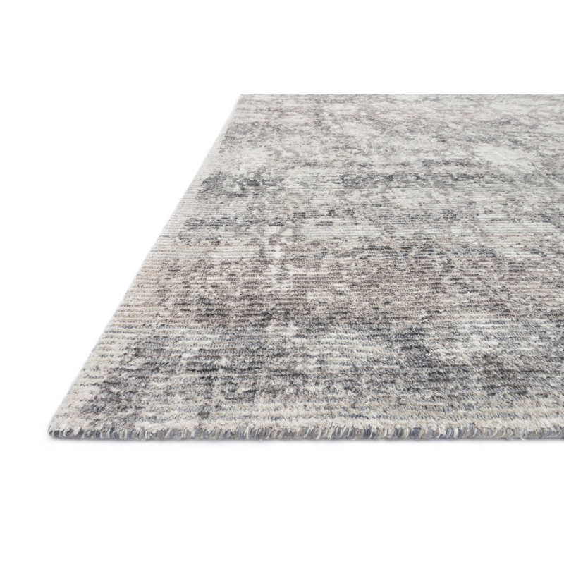 Tapis étain tissé à la main Rumi, Rectangle 5 pi x 7 pi 6 po
