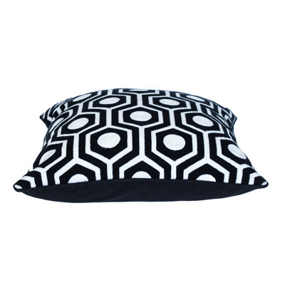 Parkland Collection Transitional Geometric Black 20" x 20" Pillow