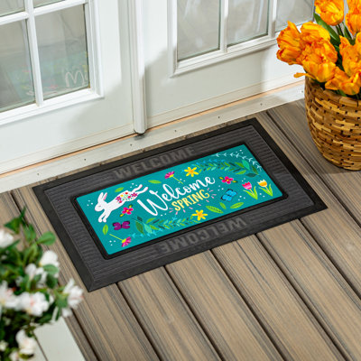 Tapis de bienvenue Welcome Spring Bunny Sassafras