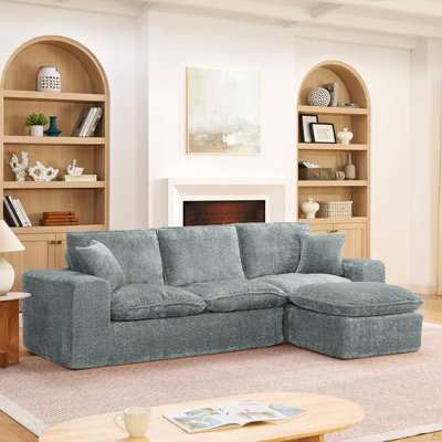 107'' Modern Boucle Sectional Sofa With Reversible Chaise