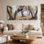 Ensemble d'art mural sur toile Mossy Olive Trunks In Sunlit Grove-580580329