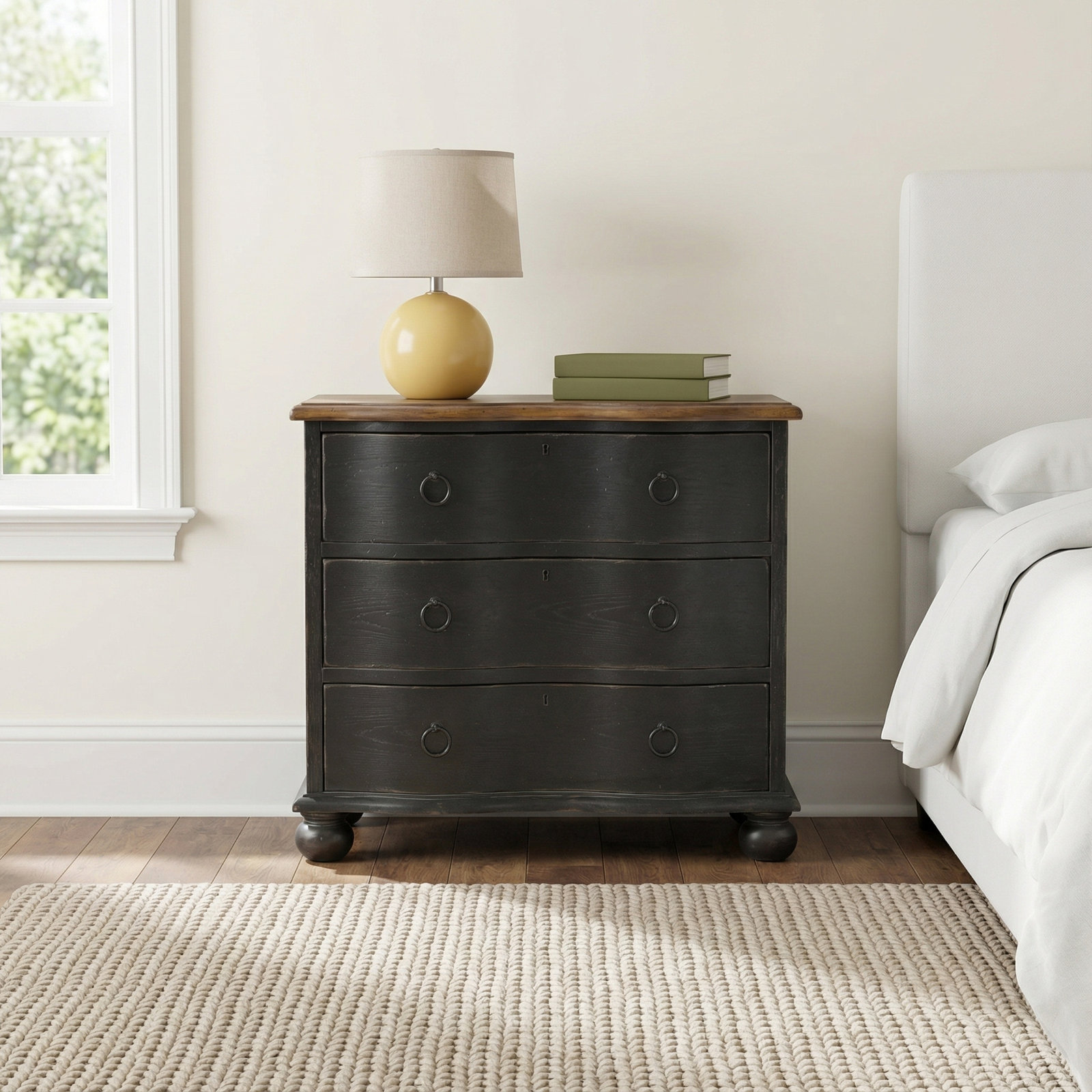 Country Living 3-Drawer Accent Chest, Brown/Black