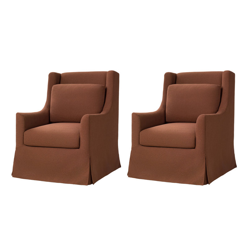 Fauteuil décoratif pivotant avec coussin lombaire l 29,5 po Claudio, Rust, 2
