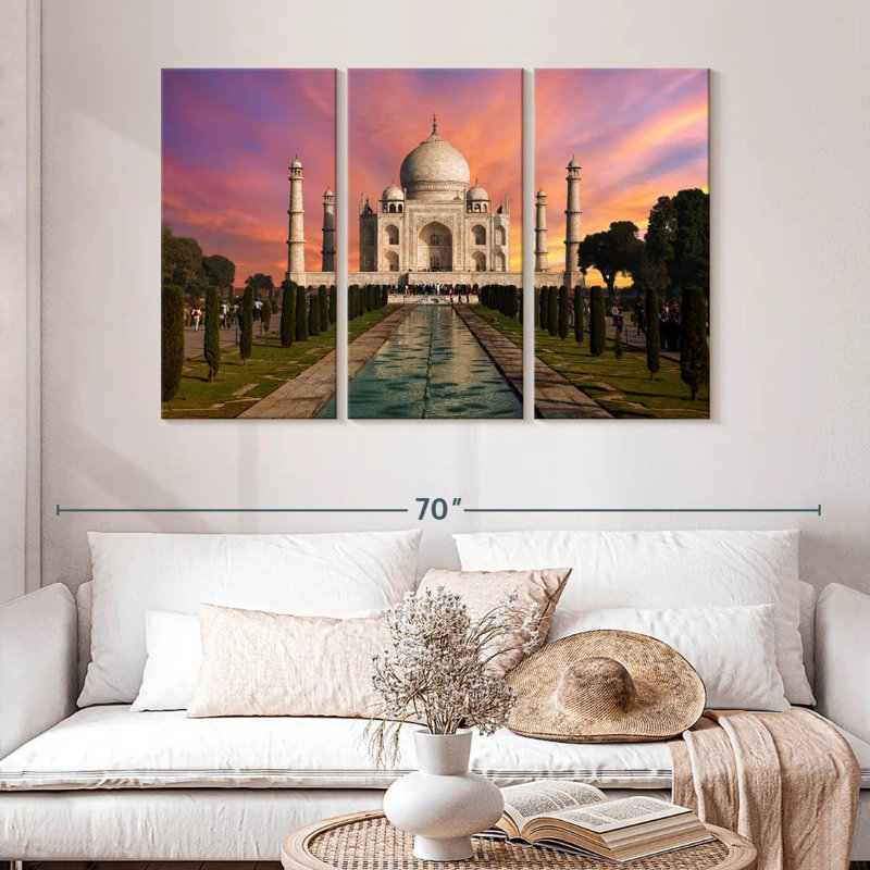 Sunrise At Taj Mahal, 32" H x 50" W
