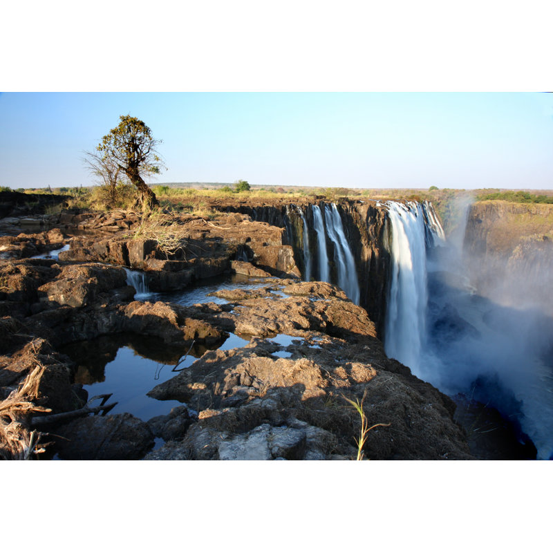Livingstone Island - Victoria Falls - Wrapped Canvas Print, 30cm H x 46cm W x 3.8cm D