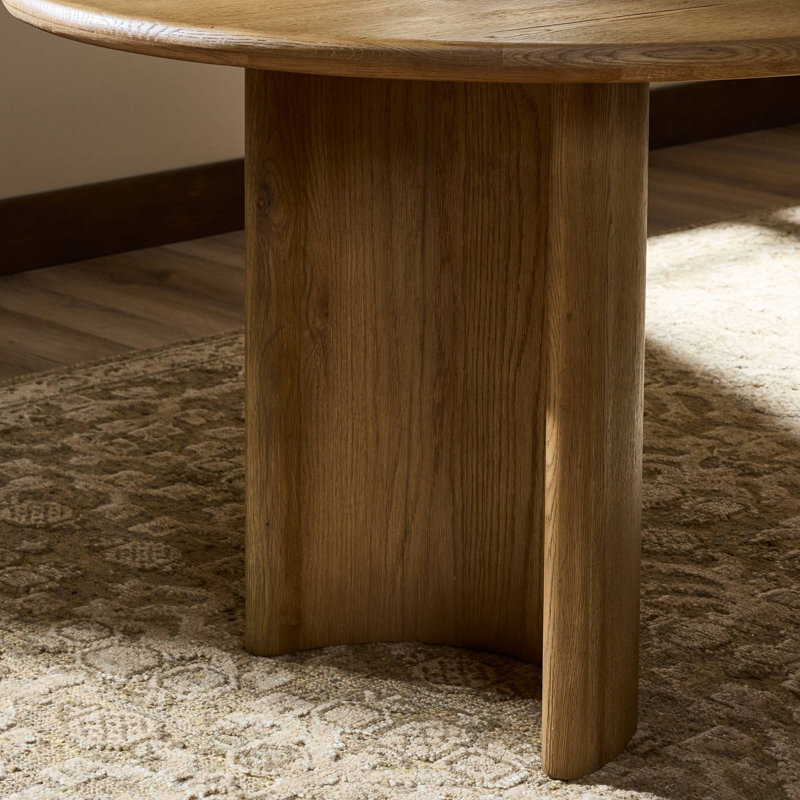 Paden Oval Dining Table, Worn Oak Veneer, 30" H x 94" W x 42" D