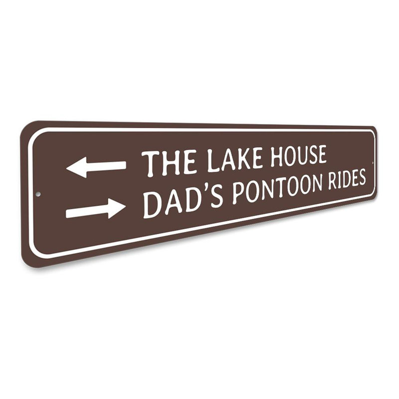 Lake House Aluminum Sign, 4" H x 18" W x 0.04" D