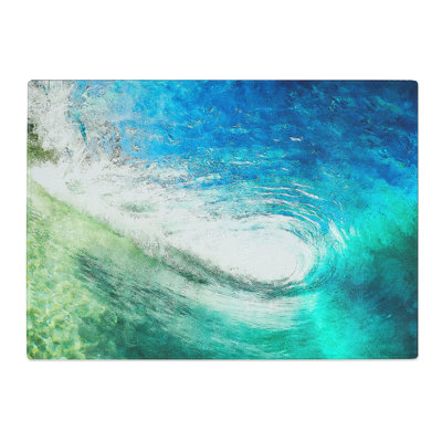 Tempered Glass Within the Wave Painting Chopping Board