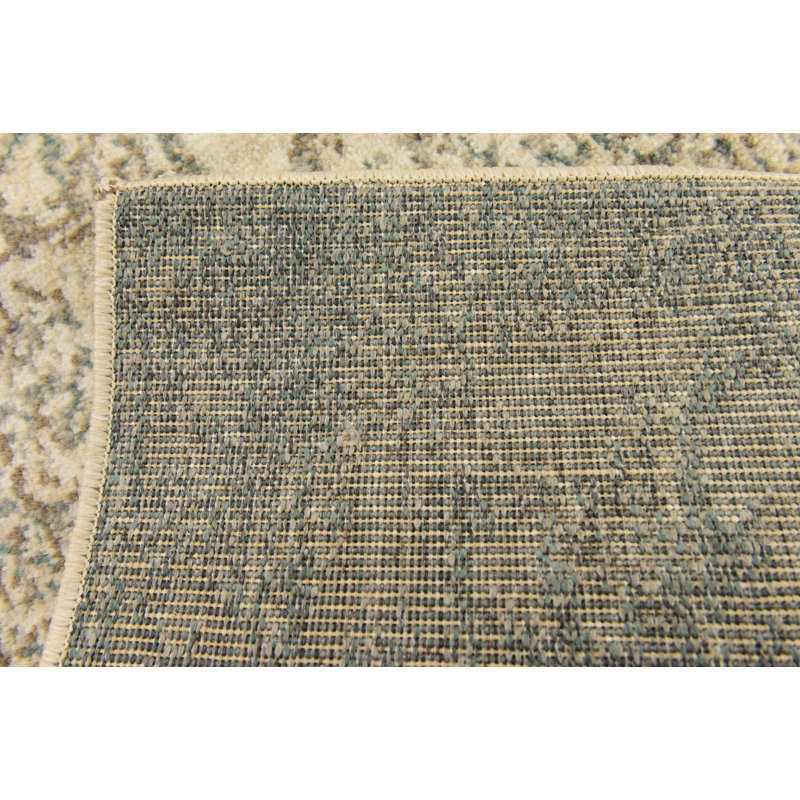 Tapis crème / brun Mosely Orentiel, Tapis de couloir 2 pi 7 po x 12 pi