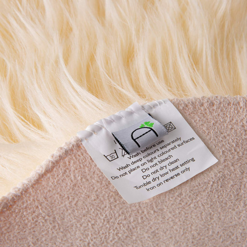 Tapis jaune à poils longs Haja, Rectangle 6 pi 6 po x 10 pi