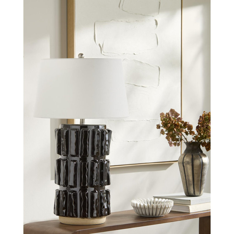 Lampe de table Waelyn, Noir, noir, noir, noir