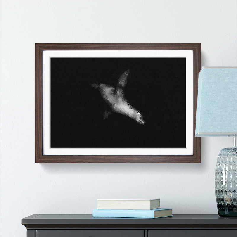 Sea Lion - Picture Frame Painting Print, Walnut Framed, 48cm H x 65cm W x 2cm D