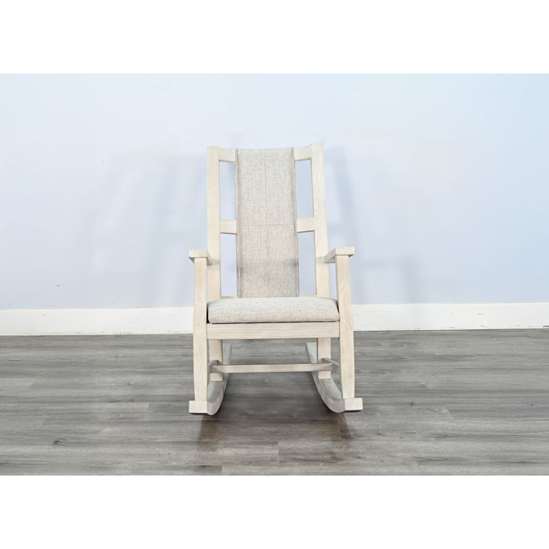 Solid Wood Rocking Chair, Light Gray, Light Gray