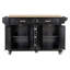 Îlot de cuisine roulant avec plateau en bois manufacturé Makhel-487299107