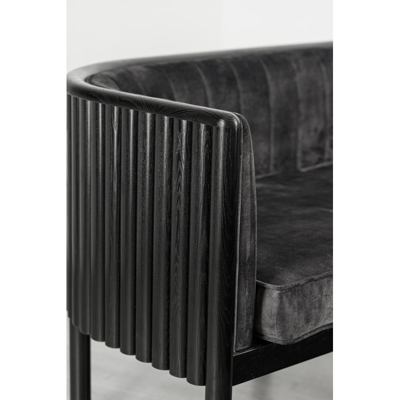Causeuse Alton, Gris, Noir, noir, noir, noir