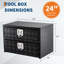 Coffre à outils robuste en aluminium noir pour plateau de camionnette – Tiroir verrouillable à deux niveaux, rangement étanche pour camionnette, VR, remorque – 61 x 46 x 51 cm, noir