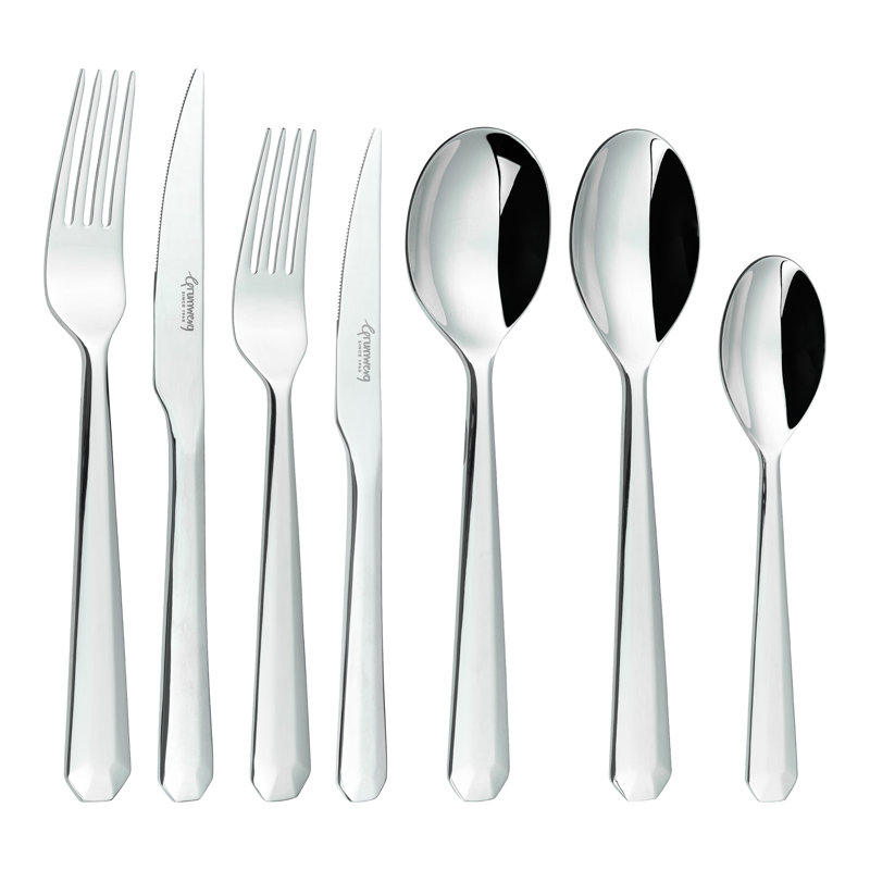 Rivers Collection 56 Piece Stainless Steel Cutlery Set , Service for 8, Rivelin