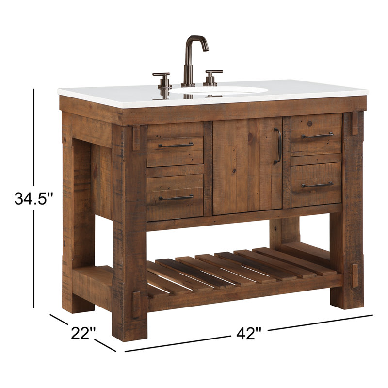 Bromley 42" Single Bathroom Vanity with Quartz Top