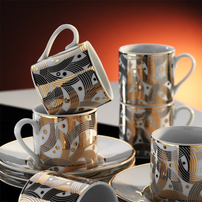 Porcelain Espresso Cup and Saucer