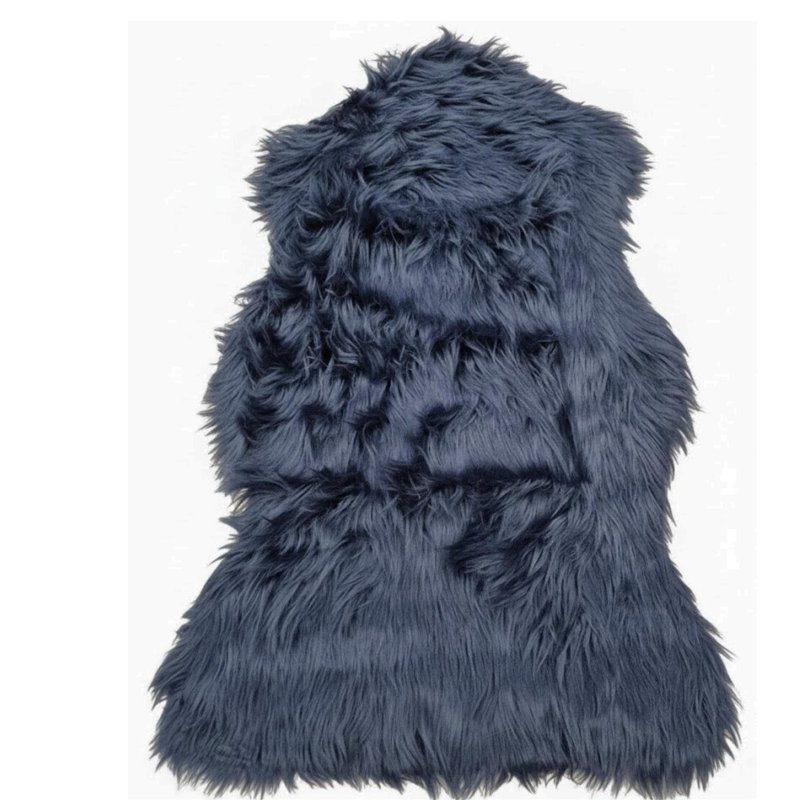Novelty 60 cm x 90 cm Faux Fur Area Rug, Blue