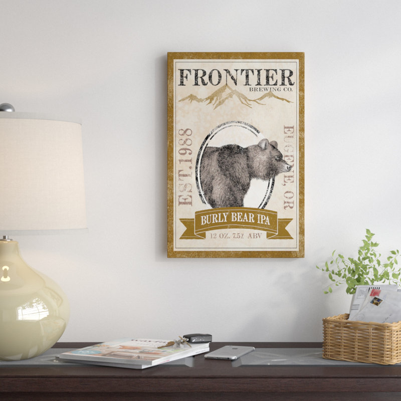 « iv (robuste bears », affiche rétro sur toile Frontier Brewing Co., H 26 po x l 18 po x P 1,5 po, Toile tendue, Pas de tapis