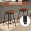 Ensemble de 4 tabourets de bar pivotants rembourrés sans dossier en similicuir brun-1552160848-1552160851