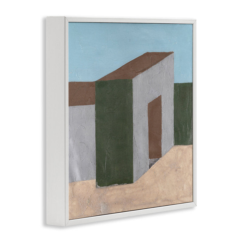 «Rustic Desert Building», art de la giclée encadrée par Michael Willett, Giclée encadrée blanc bord de mer, H 12 po x l 12 po