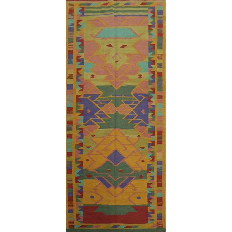 Tapis de couloir géométrique Kilim