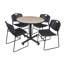 Table de salle à manger avec base Nick Nick et 4 chaises empilables Zeng-32668319-32668320