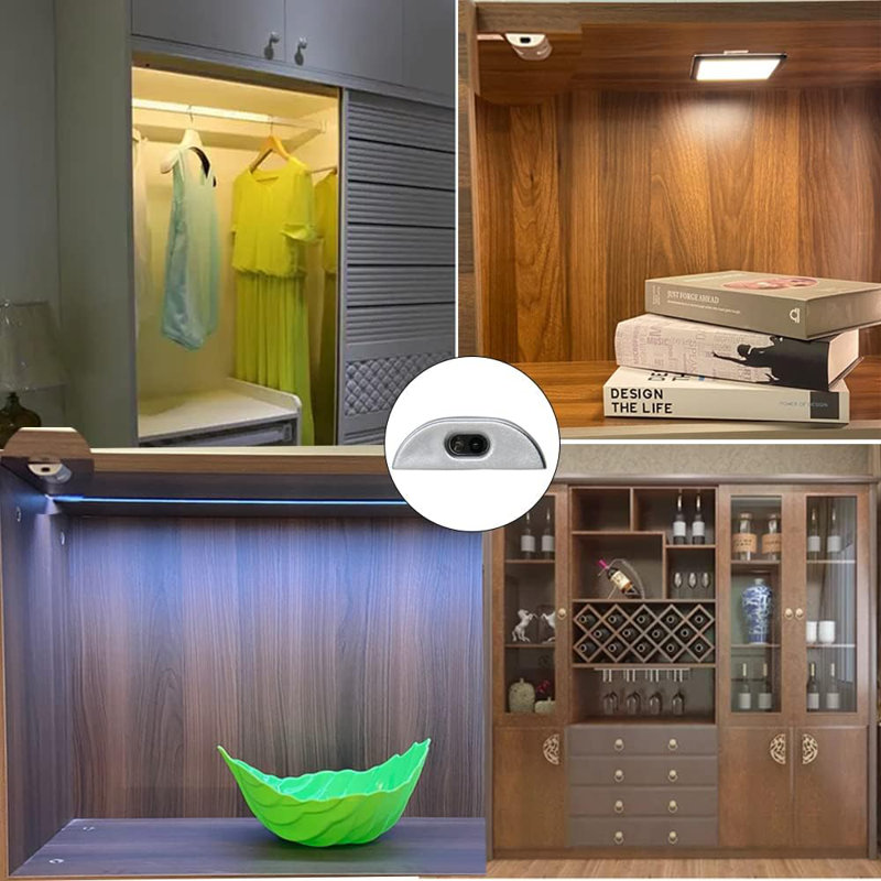 Interrupteur de capteur de mouvement activé par la porte, interrupteur à capteur IR, pour lumières DEL de placard et éclairage d'armoire (DC 12 / 24V 5A)